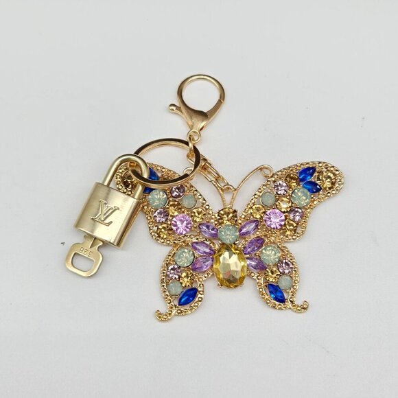 100% Auth Louis Vuitton Lock & Key with unbranded Bagcharm, Keycharm, Keychain - Picture 1 of 9